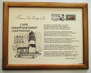 Cape D. Poem and postal cancellation commemorating 150 years